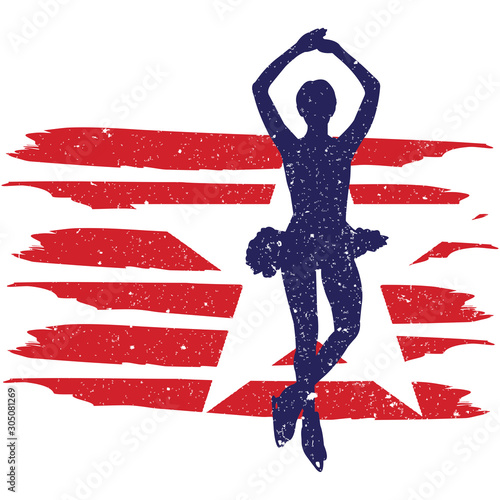 Figure Skating  Female  flag, American Flag, Fourth of July, 4th of July, Patriotic, Cricut Silhouette Cut File, Cutting file