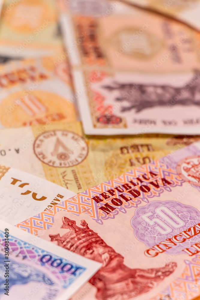 Fototapeta premium Moldovan leu. MDL banknotes