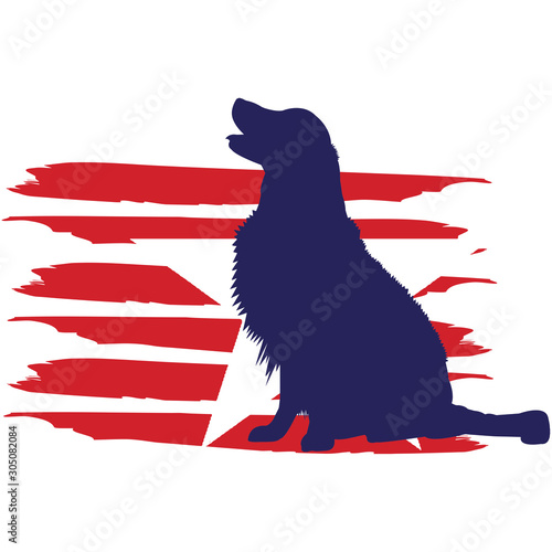 Golden Retriever Dog flag, American Flag, Fourth of July, 4th of July, Patriotic, Cricut Silhouette Cut File, Cutting file