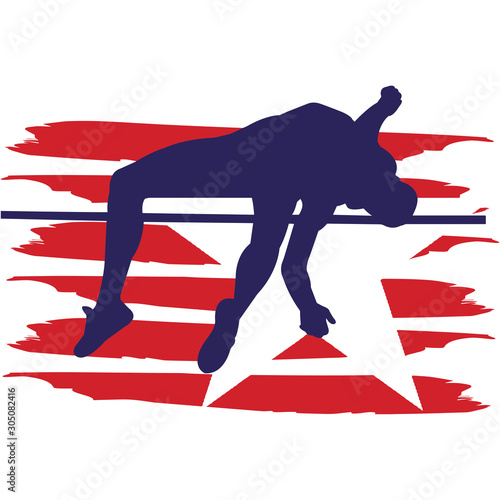 High Jump  Track and Field flag, American Flag, Fourth of July, 4th of July, Patriotic, Cricut Silhouette Cut File, Cutting file