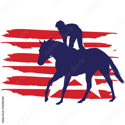 Horse Racing flag, American Flag, Fourth of July, 4th of July, Patriotic, Cricut Silhouette Cut File, Cutting file