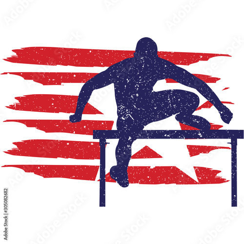 Hurdle  Track and Field  flag, American Flag, Fourth of July, 4th of July, Patriotic, Cricut Silhouette Cut File, Cutting file