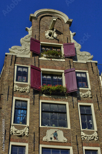 Amsterdam, Netherlands - november16 2018 : picturesque city in winter photo