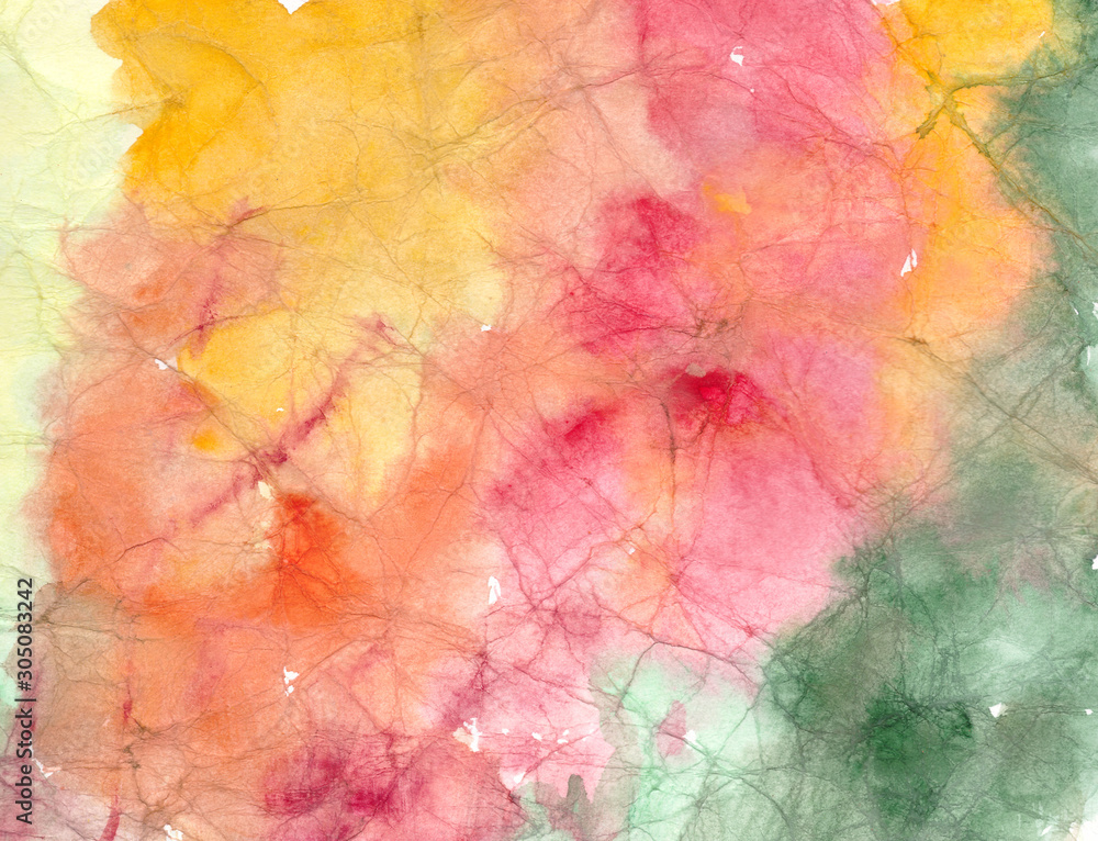festive watercolor colorful background with crumpled paper texture