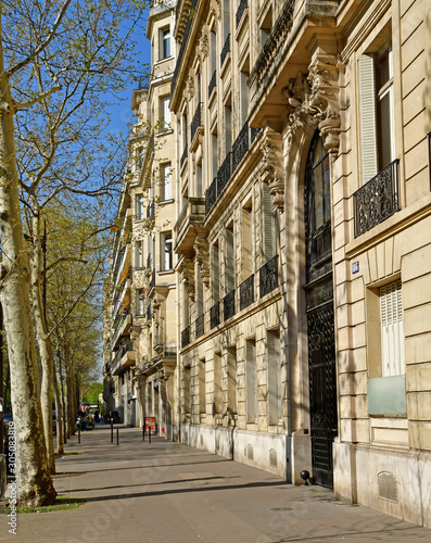 Paris; France - march 31 2019 : Victor Hugo avenue photo