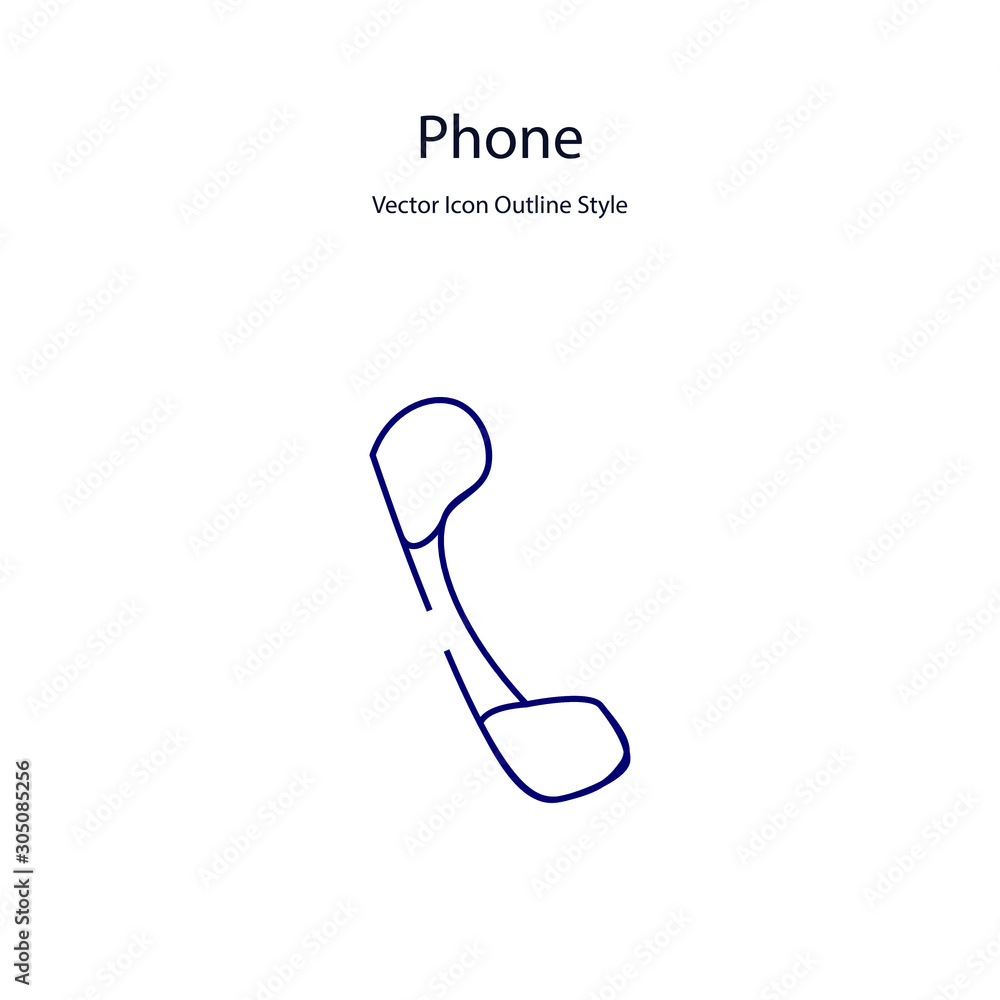 Phone Vector Icon Outline Style Phone Vector Icon Outline Style