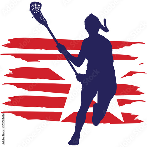 Lacrosse  Women flag, American Flag, Fourth of July, 4th of July, Patriotic, Cricut Silhouette Cut File, Cutting file