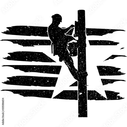 Power Lineman  flag, American Flag, Fourth of July, 4th of July, Patriotic, Cricut Silhouette Cut File, Cutting file