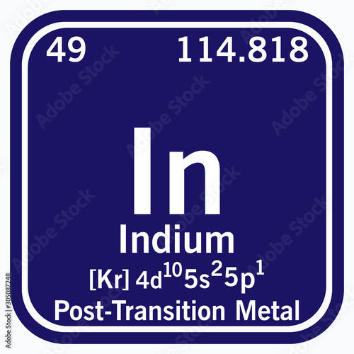 Indium Periodic Table of the Elements Vector illustration eps 10