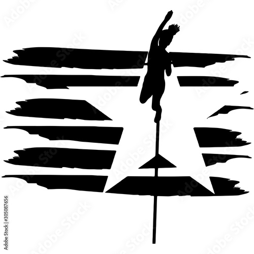 Pole VaultTrack and Field flag, American Flag, Fourth of July, 4th of July, Patriotic, Cricut Silhouette Cut File, Cutting file