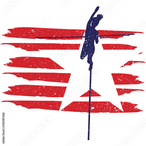 Pole VaultTrack and Field  flag, American Flag, Fourth of July, 4th of July, Patriotic, Cricut Silhouette Cut File, Cutting file