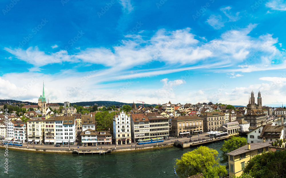 Obraz premium Panoramic aerial view of Zurich