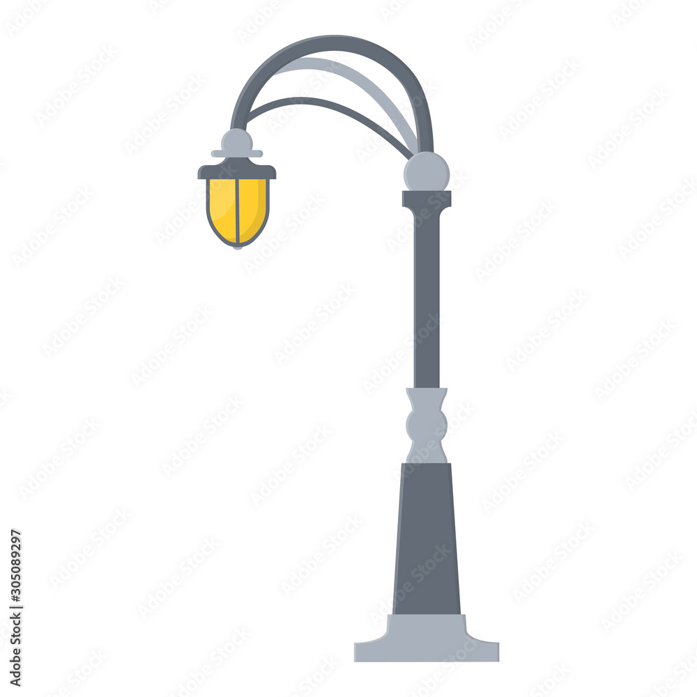 Street light cartoon isolated on white background. Modern and vintage street light. Elements for landscape construction. Vector illustration for any design. Street light cartoon isolated on white background. Modern and vintage street light. Elements for landscape construction. Vector illustration for any design.