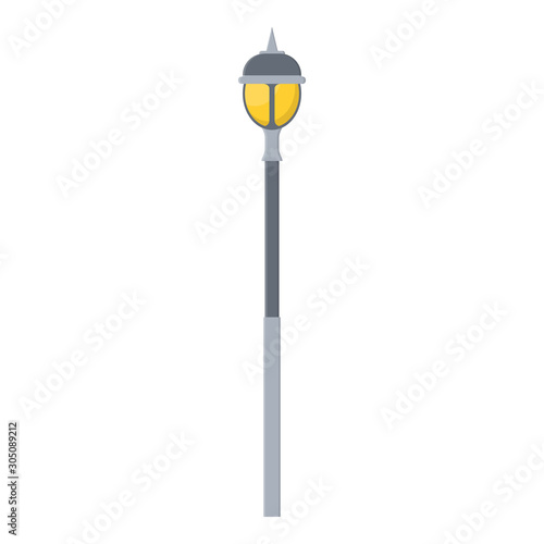 Street light cartoon isolated on white background. Modern and vintage street light. Elements for landscape construction. Vector illustration for any design.