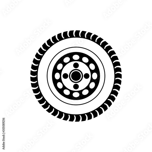 car wheel icon trendy flat design