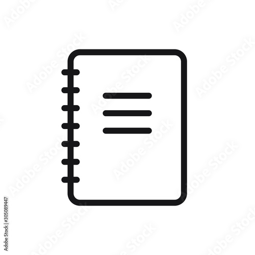 Outline notepad icon, note book icon illustration vector symbol