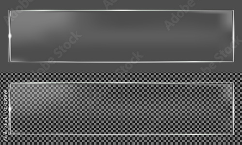Realistic transparent glass or plastic plate