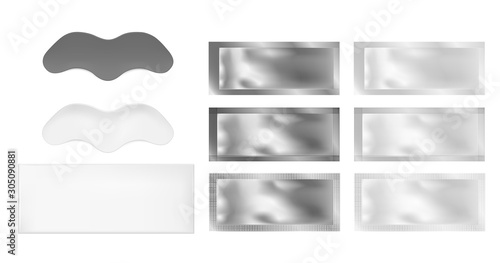 Vector realistic image of nose strips and foil sachet