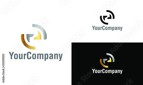 Bilde på lerret Letter O and ED logo design template