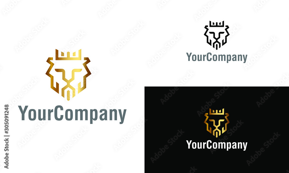 Creative lion logo design template. Simple minimalist template graphic illustration. Creative vector emblem, for icon or design concept.