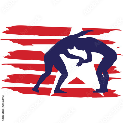 Wrestling  Women flag, American Flag, Fourth of July, 4th of July, Patriotic, Cricut Silhouette Cut File, Cutting file