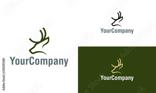 Minimalist deer logo icon design template elements. Simple minimalist template graphic illustration. Creative vector emblem  for icon or design concept.