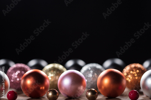 Happy New Year card with Christmas balls