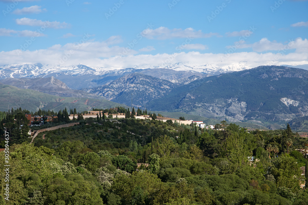 View to Granada from Alhambra, Spain