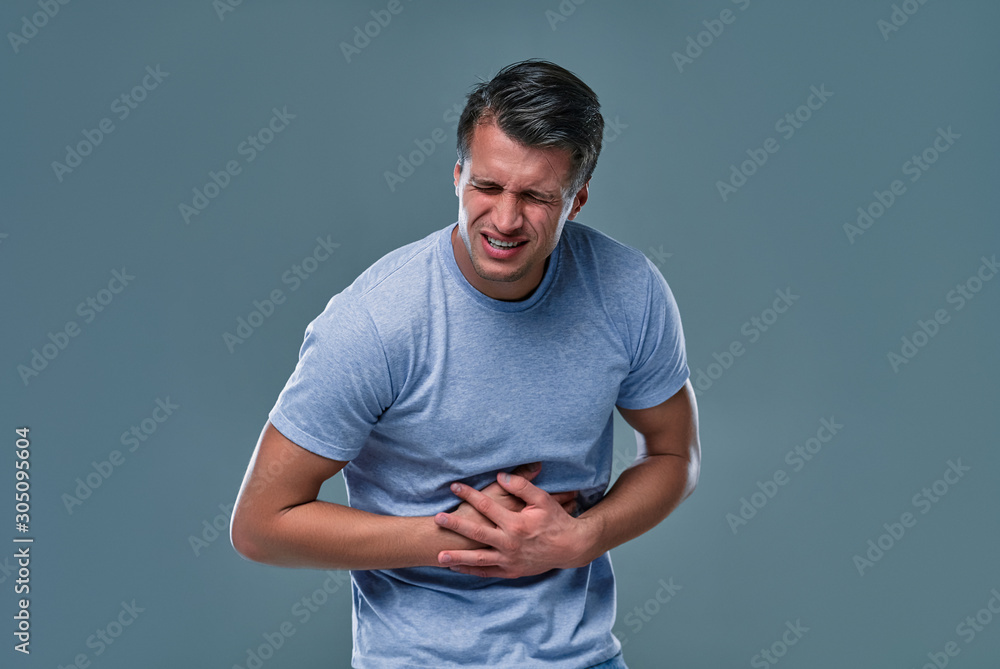 Man on gray background Man on gray background