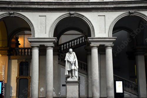 Cityscape pictures in the Brera Art District of Milan in Italy