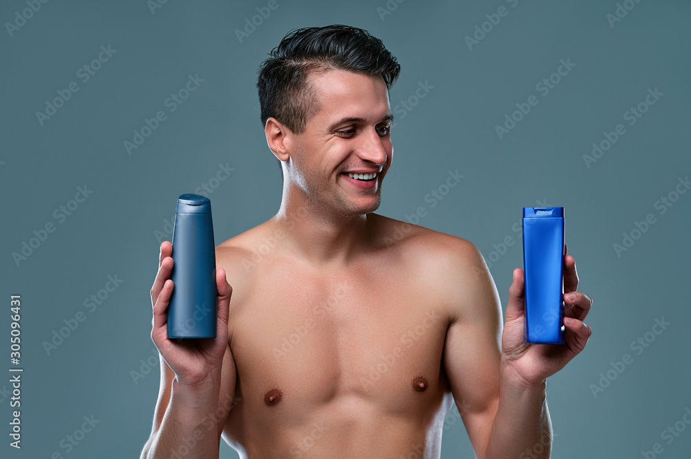 Man on gray background Man on gray background