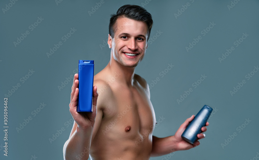 Man on gray background Man on gray background