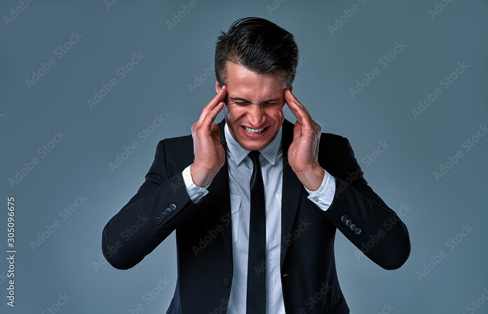 Man on gray background Man on gray background