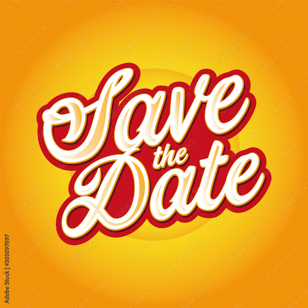 Save the Date sign lettering