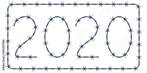 Barbed wire 2020 lettering