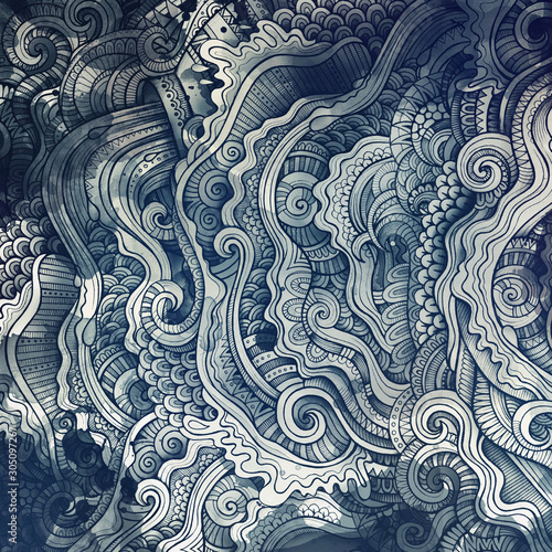 Decorative abstract wavy ornamental ethnic raster background