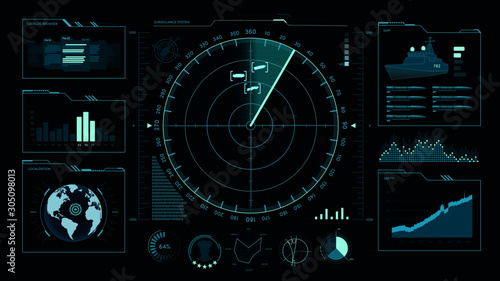 Command center, user interface, game, radar, sonar photo