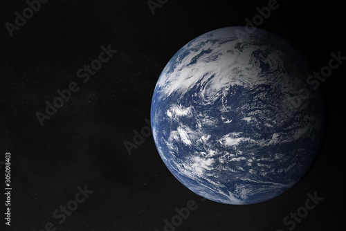 View of blue planet Earth Atlantic Ocean in space with her atmosphere 3D rendering elements of this image furnished by NASA