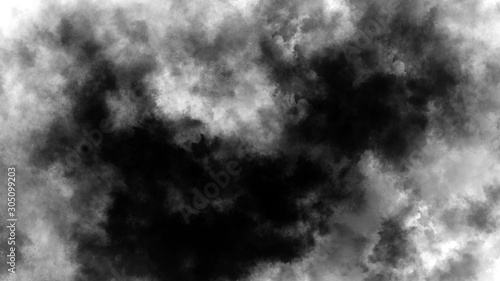 Black smoke . Mistery fog on isolated white background. Texture overlays. Design element.