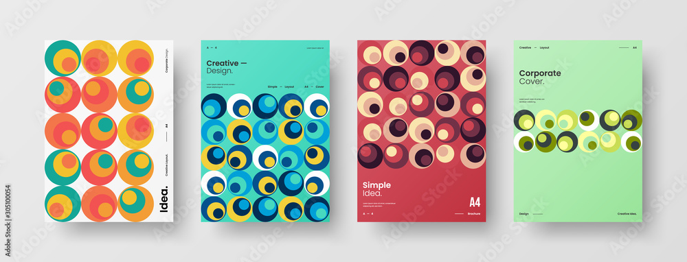 Business presentation vector A4 vertical orientation front page mock up set. Corporate report cover abstract geometric illustration design layout bundle. Company identity brochure template collection. Business presentation vector A4 vertical orientation front page mock up set. Corporate report cover abstract geometric illustration design layout bundle. Company identity brochure template collection.