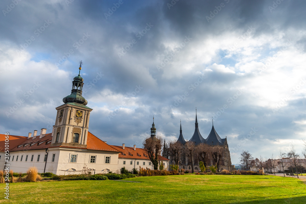 Kutna Hora with Saint Barbara's Church that is a UNESCO world heritage site, Czech Republic.