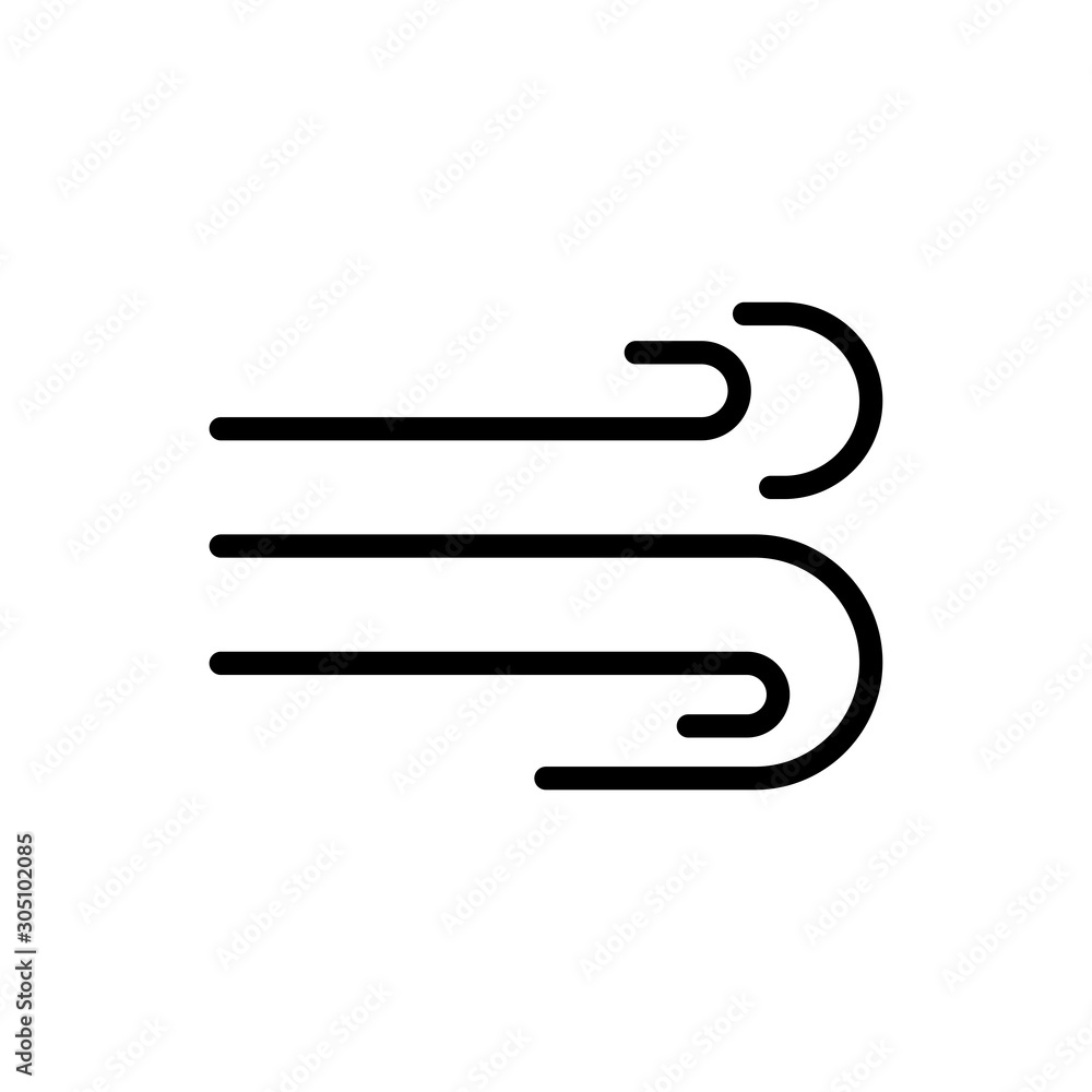 windy outline icon. vector illustration. Isolated on white background. windy outline icon. vector illustration. Isolated on white background.