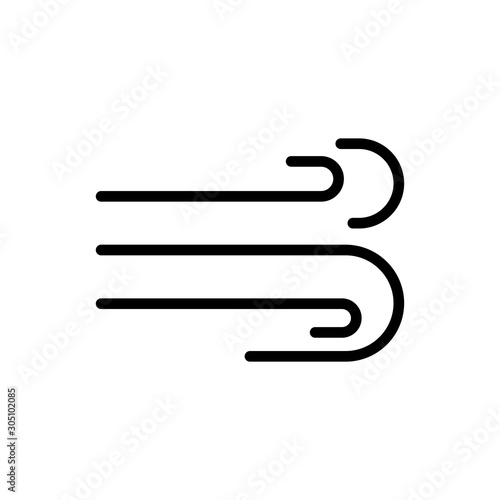 windy outline icon. vector illustration. Isolated on white background.