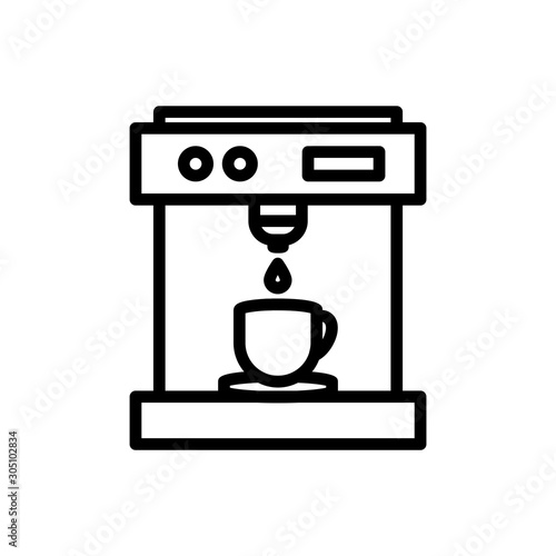 coffee machine outline icon. vector illustration. Isolated on white background.