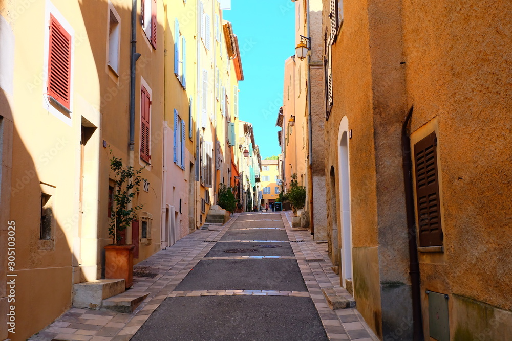 Street in Valbonne old towns, France
