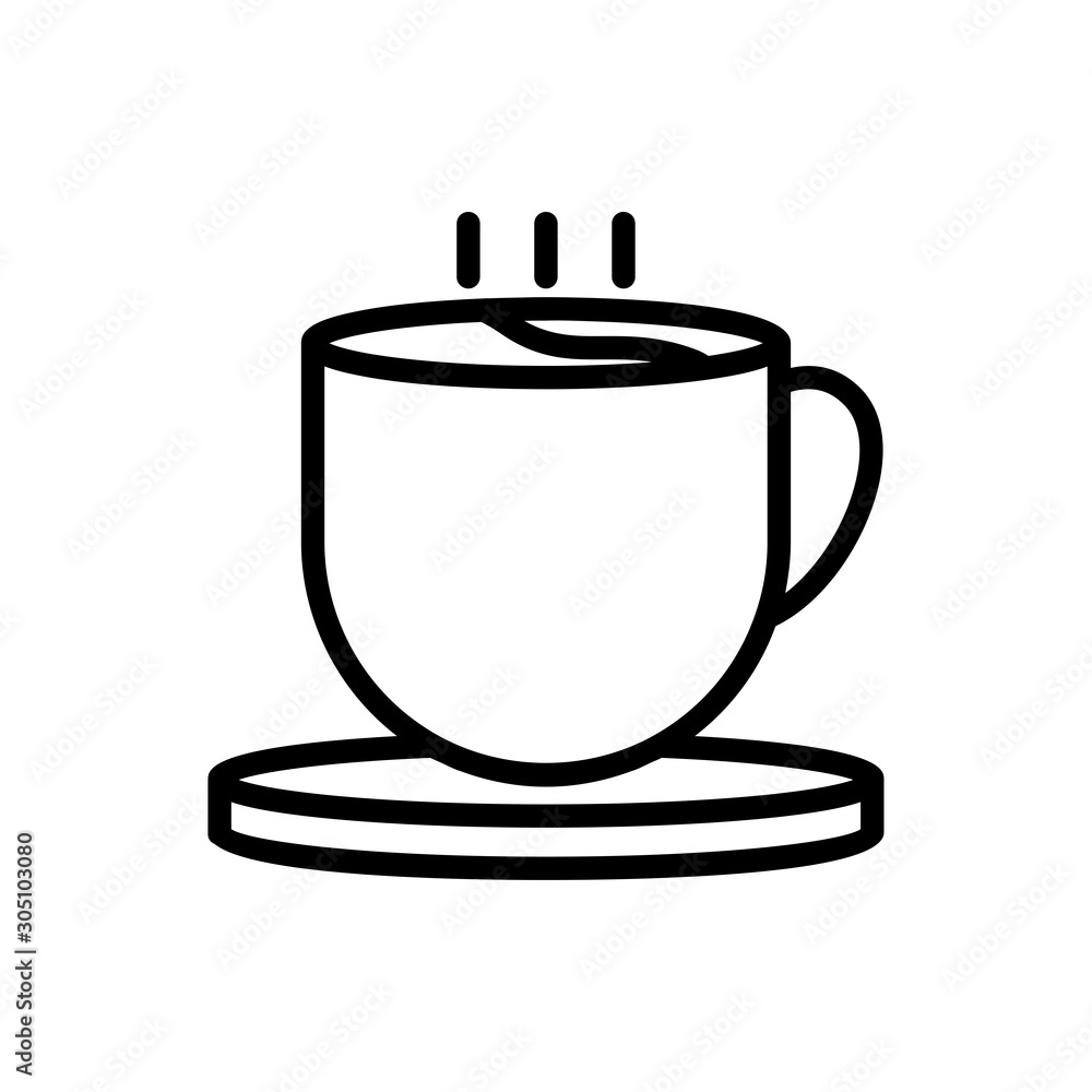 cup coffee outline icon. vector illustration. Isolated on white background. cup coffee outline icon. vector illustration. Isolated on white background.