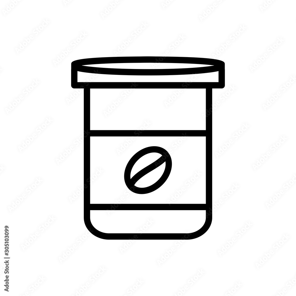 coffee jar outline icon. vector illustration. Isolated on white background. coffee jar outline icon. vector illustration. Isolated on white background.