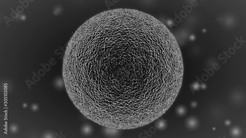 Greyscale Microscopic Dust Particle with Depth of Field Effect - 3D Illustration photo