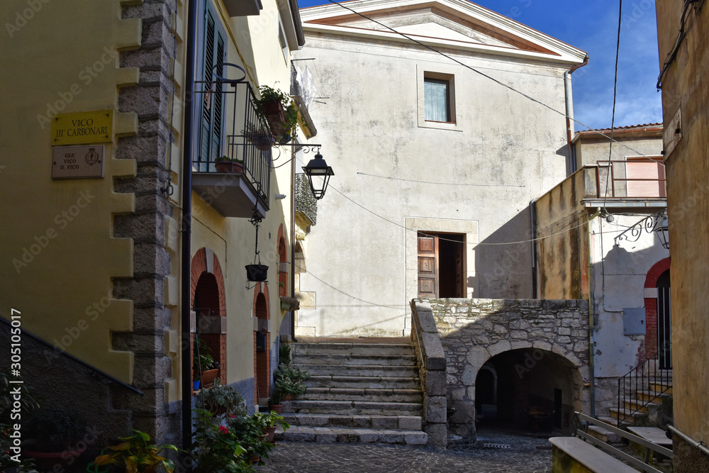 A street of Sant'Agapito, village of Molise region, Italy.