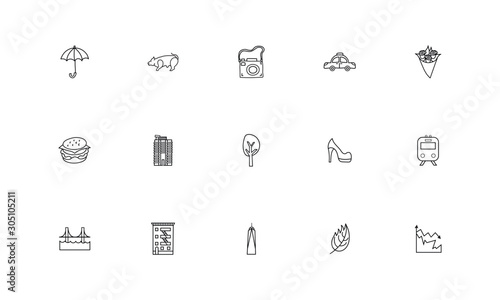 bundle of new york city set icons